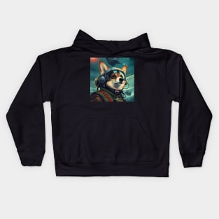 Cosmonaut Corgi Kids Hoodie